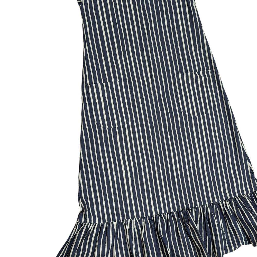 Vintage Marimekko Striped Pinafore Apron Reversible Maxi Dress - Picture 4 of 9